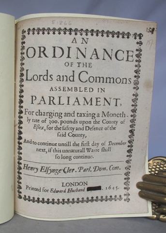 House of Commons Passes the Militia Ordinance