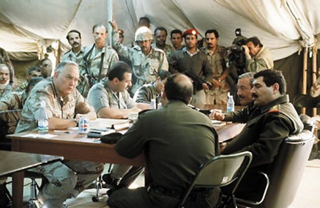 Schwarzkopf Meets with Iraqi Officials