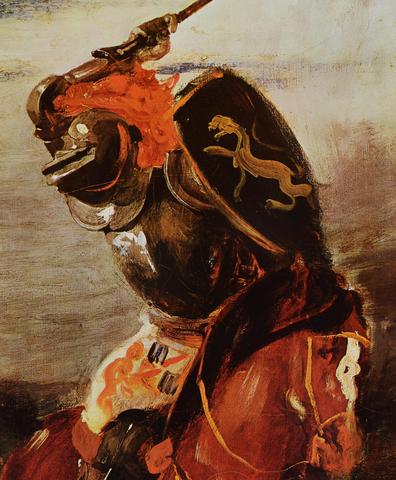 E. Delacroix, Combattimento di due cavalieri (particolare), 1825?
