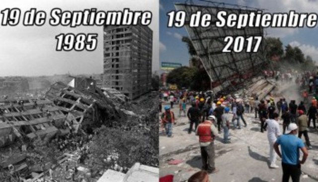 Despues de 32 años del terremoto 1985 hoy Mexico se llena de luto con un Nuevo sismo