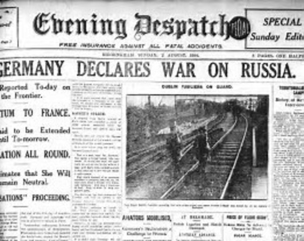 Germany declared war on Russia