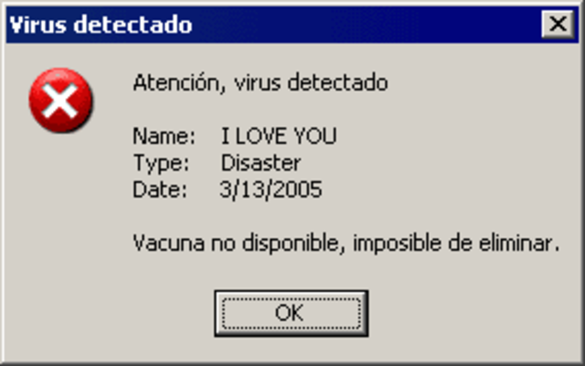 50 millones de usuarios se ven infectados por el VIRUS ILOVEYOU