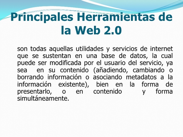 Web 2.0 que ofrece de nuevo a lo existente