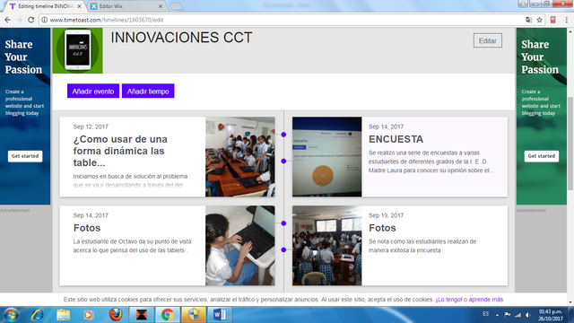 Elaboración de linea de tiempo
