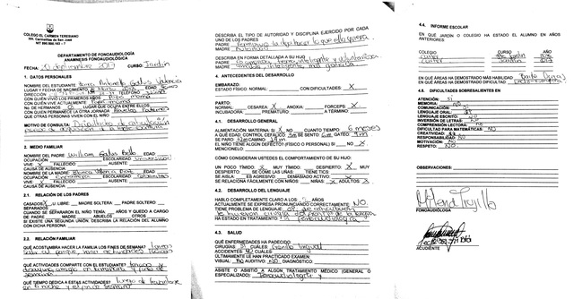 Entrevista con padres de familia