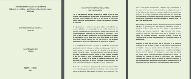 Análisis Película Dislexia