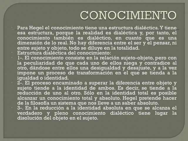 Teoría del conocimiento de G.F.W. Hegel