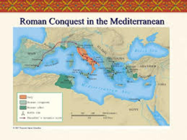 Roman conquest of Mediterranean Sea (Empire Building) 133 BCE
