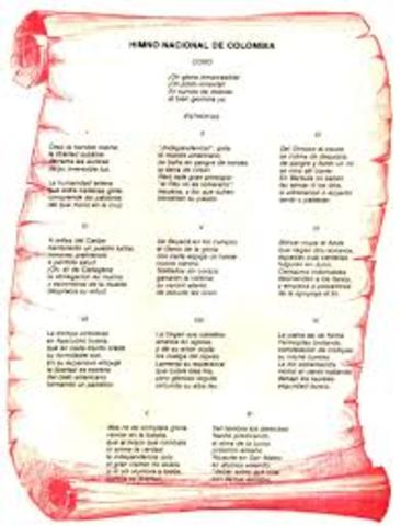Creación del Himno nacional de Colombia
