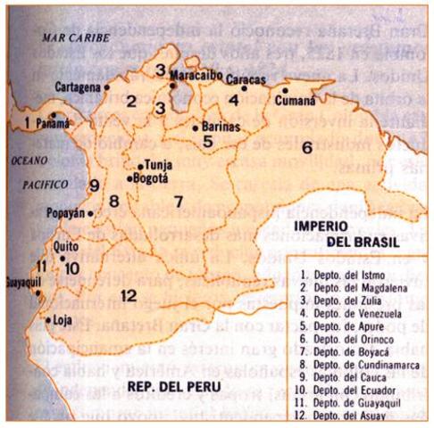 División política de la Gran Colombia