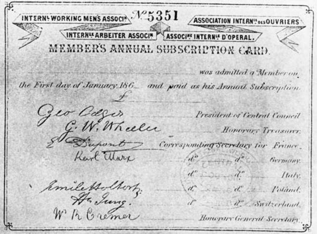 Founded First International Workingman's Association