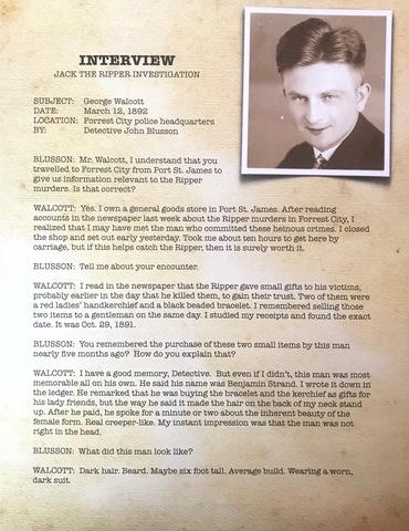 George Walcott Sells Items To Ripper (Benjamin Strand)