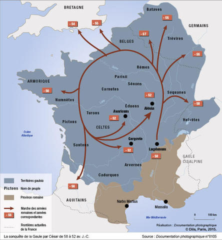 (H)-Conquête de la Gaule par Jules César (58-52)