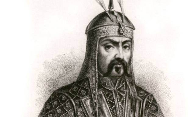 Temujin becomes "Genghis Khan" leader of Mongols