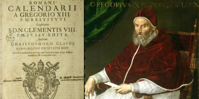Pope Gregory XIII makes the Gregorian calendar official.