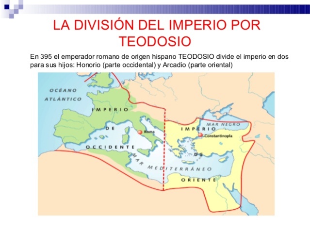 teodosio: división del imperio