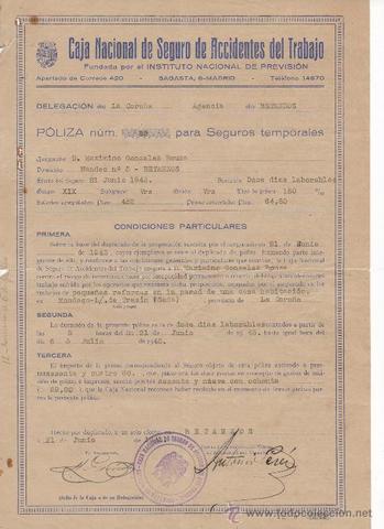 ESPAÑA Se crea  la Caja Nacional de Accidentes del trabajo