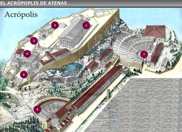 Se construyen grandes edificios públicos en Atenas