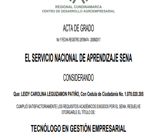 GRADO GESTIÓN EMPRESARIAL