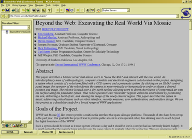 Mosaic Web Browser Launched