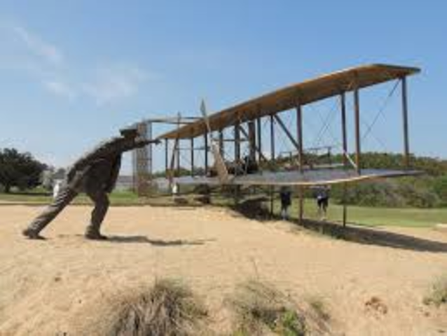 First Powered Flight in a heavier than air machine