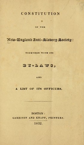 New England Antislavery Society founded