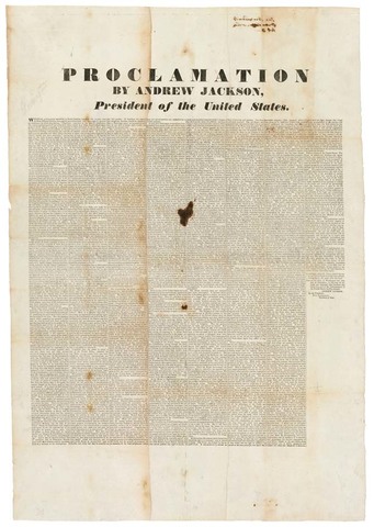 Jackson's Proclamation Against Nullification