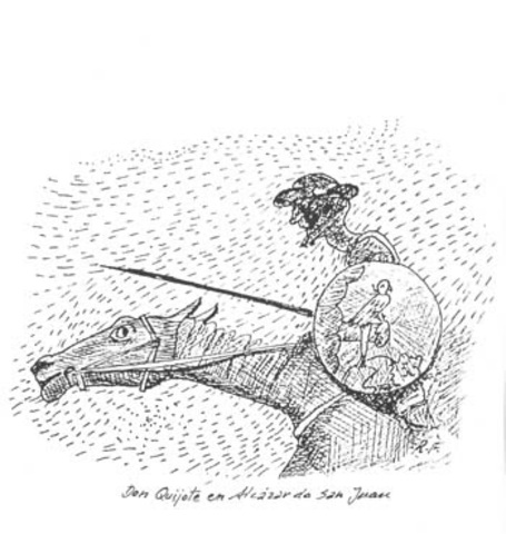 Cap 4 - Don Quijote vuelve al pueblo y se topa con su primer aventura