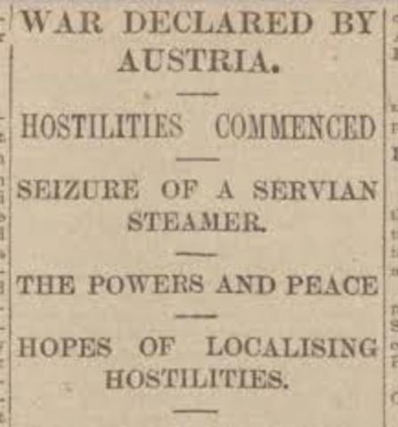 Austria declared war on Serbia