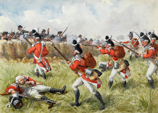 The British army and the colonists