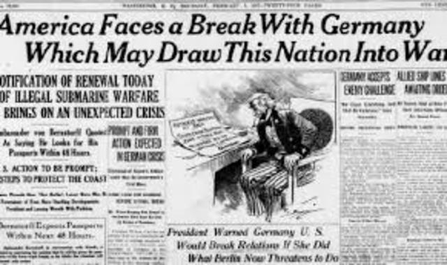 THE UNITED STATES SEVERS DIPLOMATIC RELATIONS WITH GERMANY