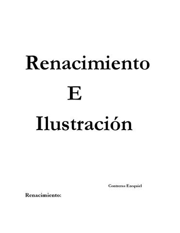 Renacimiento e Ilustración