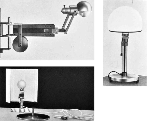Bauhaus, Officina dei metalli, Lampade, 1923-24