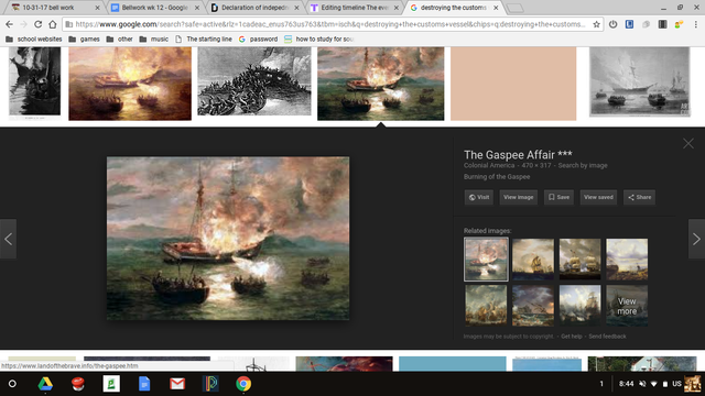 England offers a reward for those who destroyed the Customs vessel