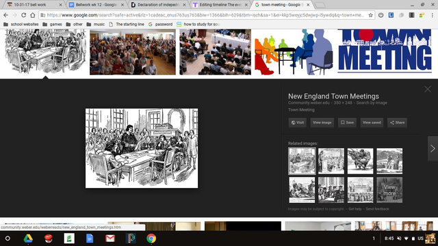 A town meeting discusses the self rule violations and creates a committee of correspondence