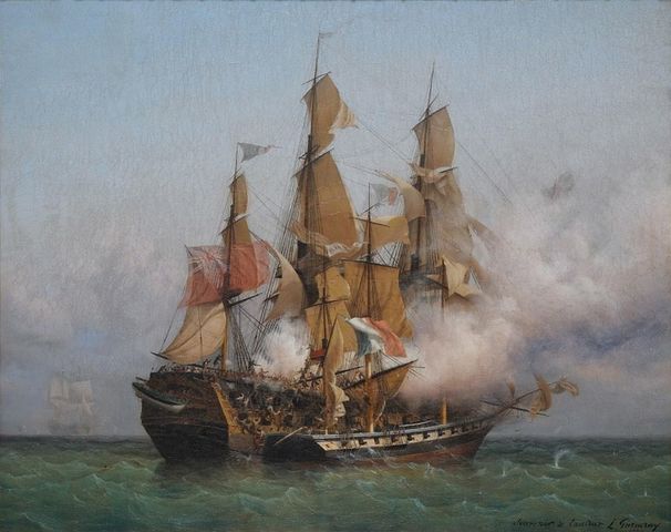 The attack on the British ships