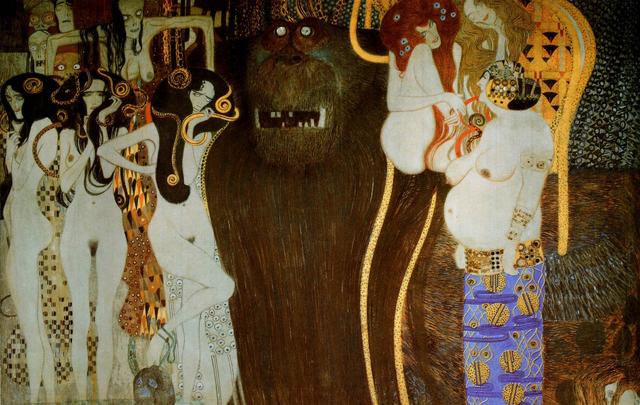 G. Klimt, Il Fregio di Beethoven, 1902, Le forze avverse, part.