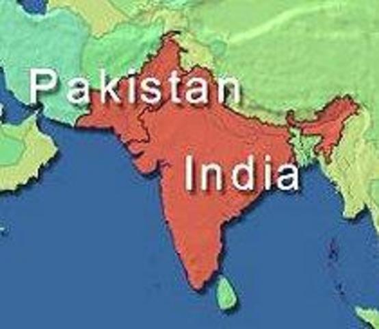 Pakistan and India declare Independence.