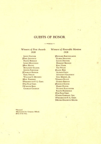 First Academy Awards.