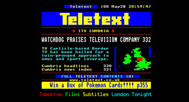 Teletext, the first digital journalism, founded in the United Kingdom