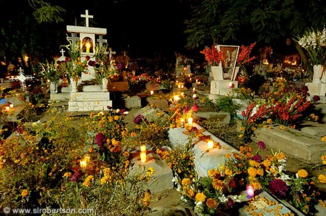 The people go to the cemetery and spend peaceful time with the spirits of adults