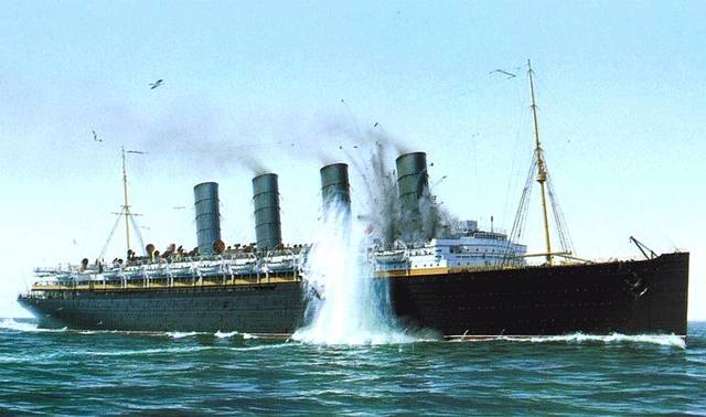 Lusitania torpedoed
