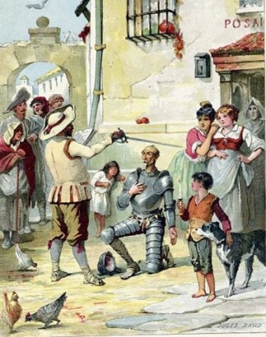 (3) El Quijote consigue nombrarse caballero