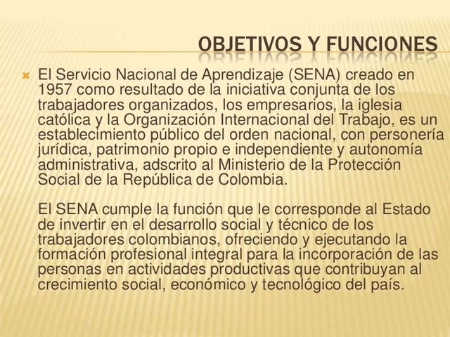 Funciones del Sena