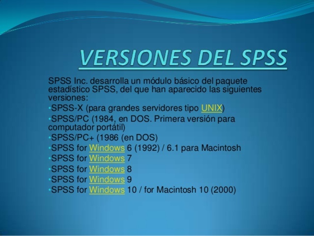 VERSIONES DEL SPSS