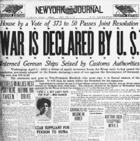 USA declares war on Germany