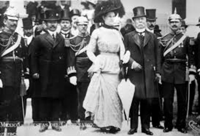 1876-1911 El Porfiriato, periodo de paz con la relación exterior.