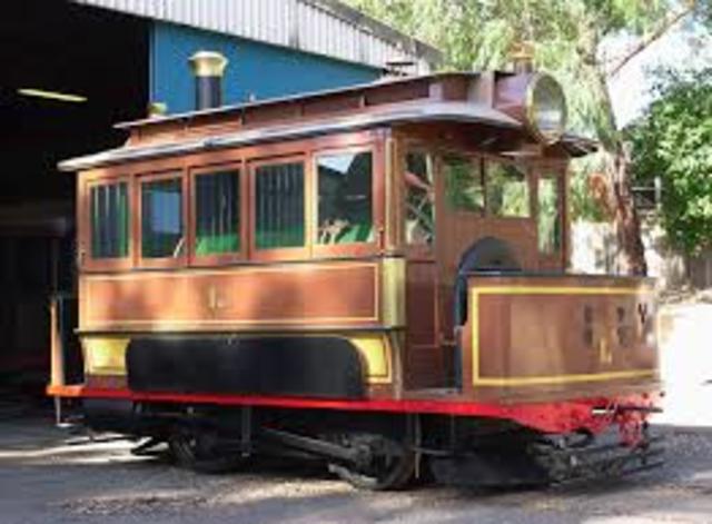 Steam powered tram introduced - noisy and dirty