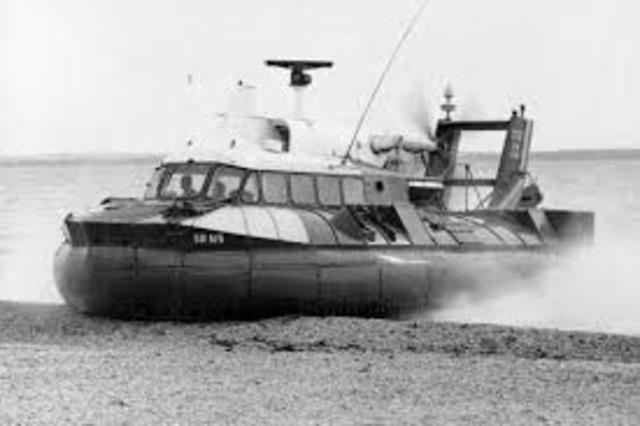 A hovercraft was invented