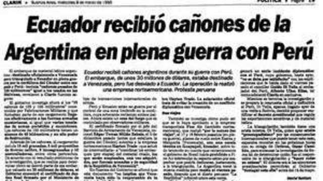 Envío de armas ilegales a Ecuador